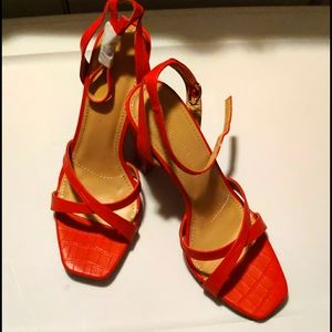 Crocodile it back heeled sandals